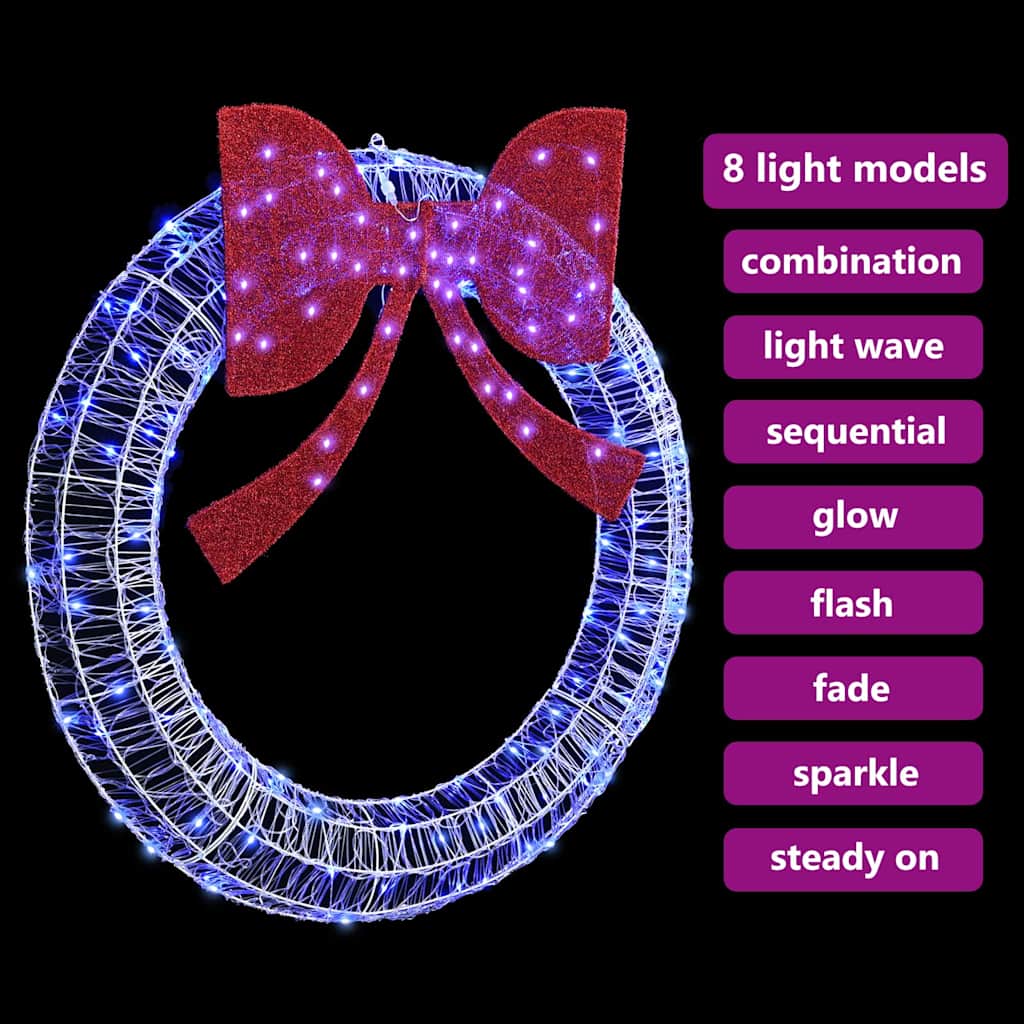 Krans met 150 LED Blauw 120 cm Acryl