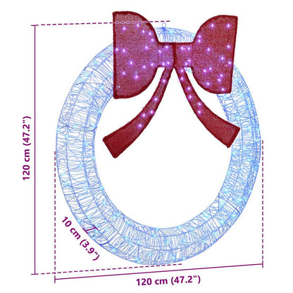 Krans met 150 LED Blauw 120 cm Acryl