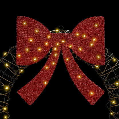 Krans met 60 LED Warmwit 75 cm Rattan