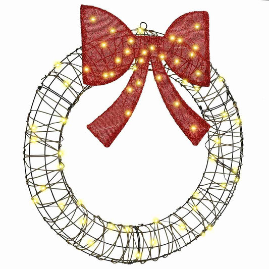 Krans met 60 LED Warmwit 75 cm Rattan