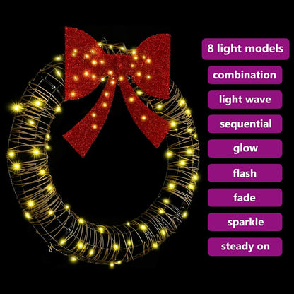 Krans met 80 LED Warmwit 90 cm Rattan