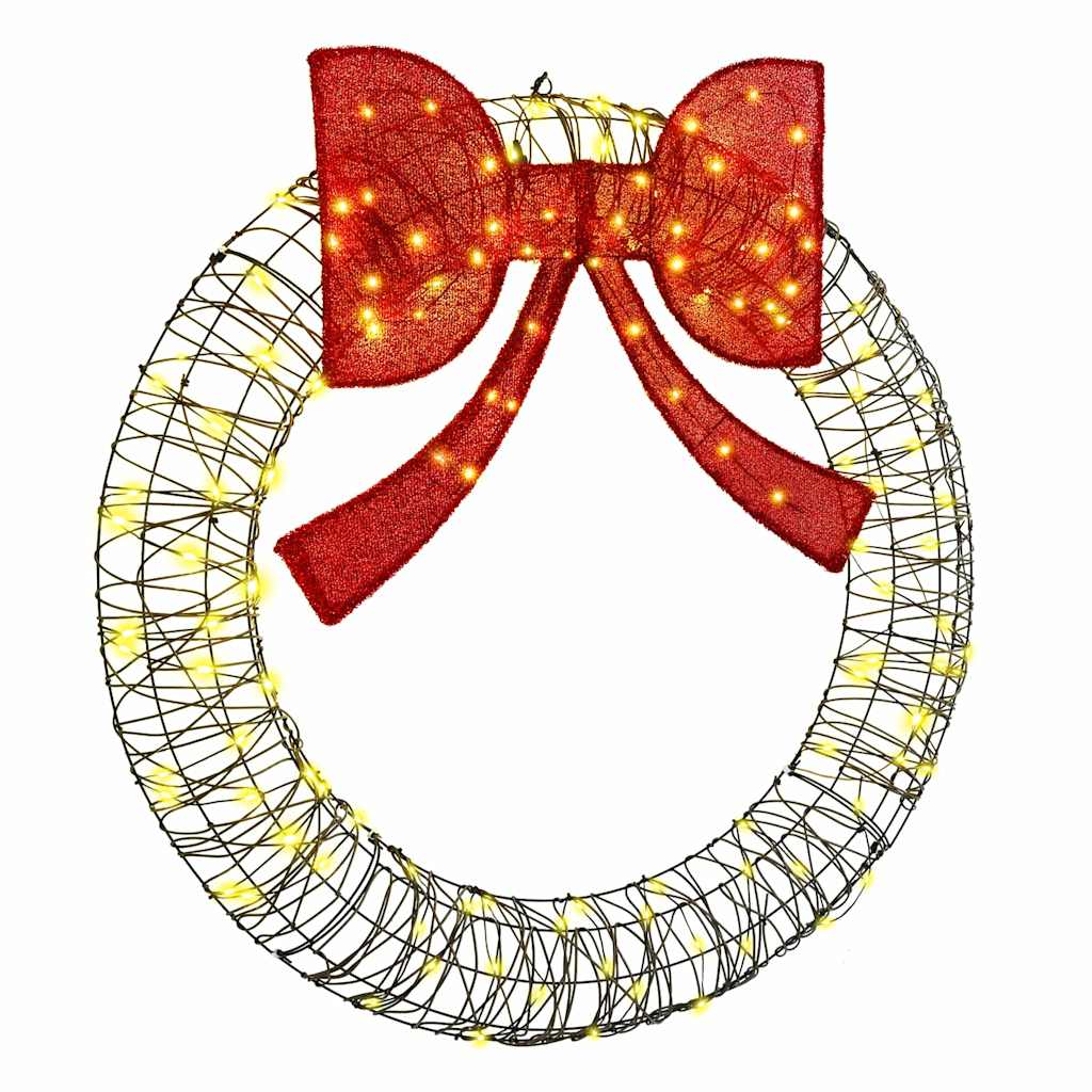 Krans met 150 LED Warmwit 120 cm Rattan