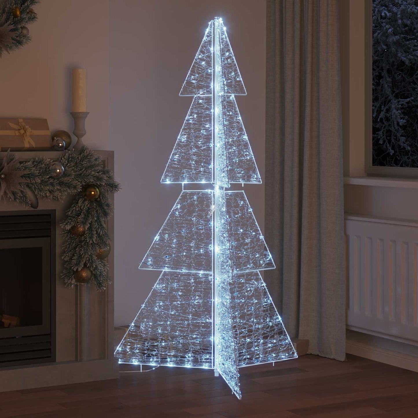 Kerstboom met 240 LED Koud Wit 180 cm Acryl