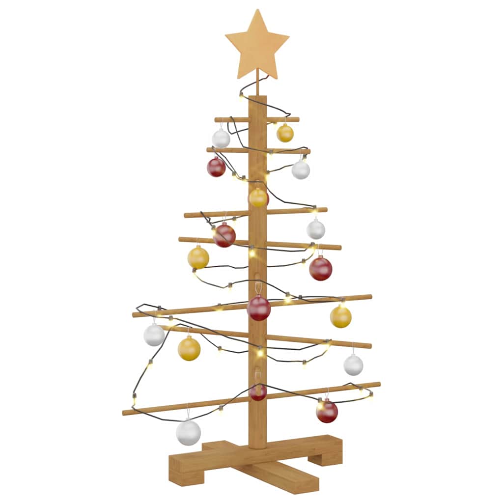 Houten kerstboom met standaard Bruin 75 cm Bamboe