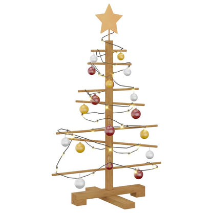 Houten kerstboom met standaard Bruin 75 cm Bamboe