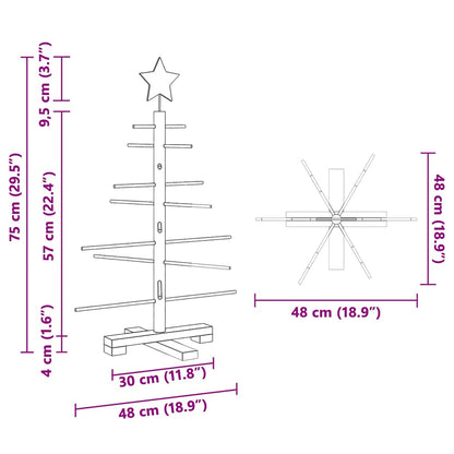 Houten kerstboom met standaard Bruin 75 cm Bamboe