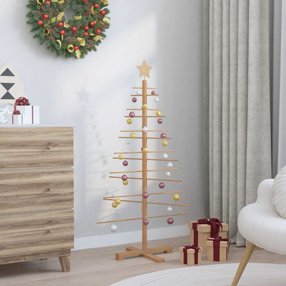 Houten kerstboom met standaard Bruin 125 cm Bamboe