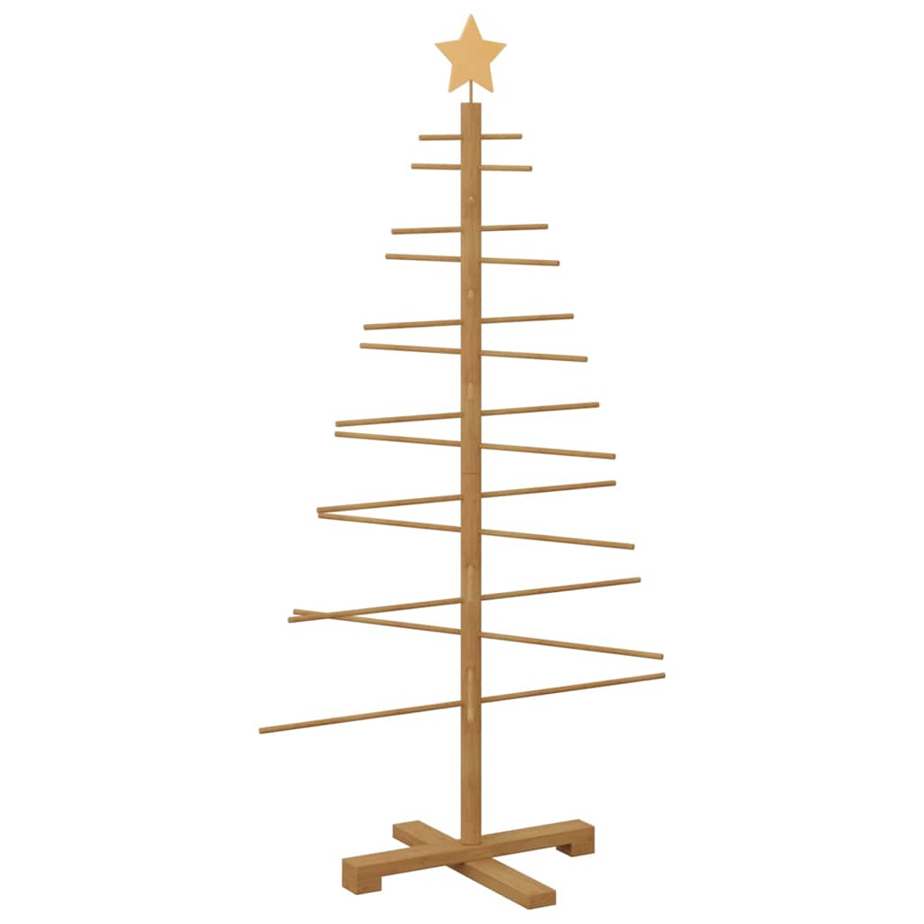 Houten kerstboom met standaard Bruin 125 cm Bamboe