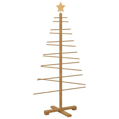 Houten kerstboom met standaard Bruin 125 cm Bamboe