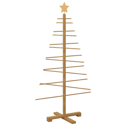 Houten kerstboom met standaard Bruin 125 cm Bamboe