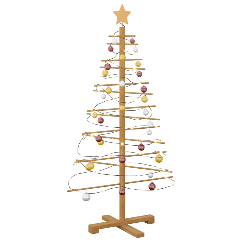 Houten kerstboom met standaard Bruin 125 cm Bamboe