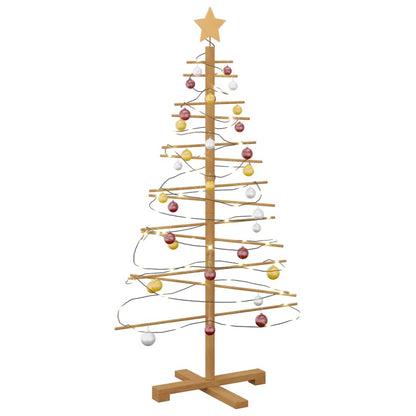 Houten kerstboom met standaard Bruin 125 cm Bamboe