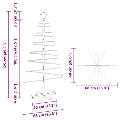 Houten kerstboom met standaard Bruin 125 cm Bamboe