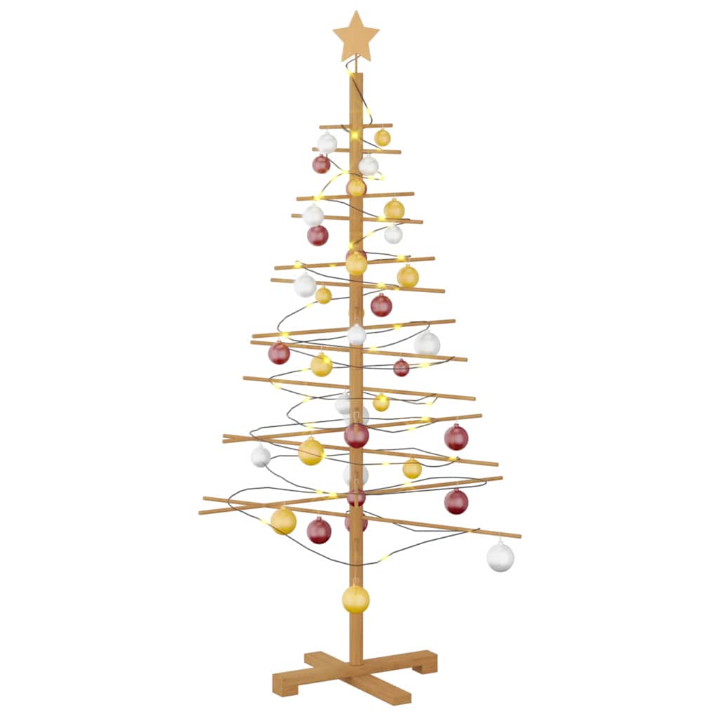 Houten kerstboom met standaard Bruin 150 cm Bamboe