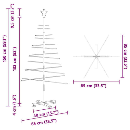 Houten kerstboom met standaard Bruin 150 cm Bamboe