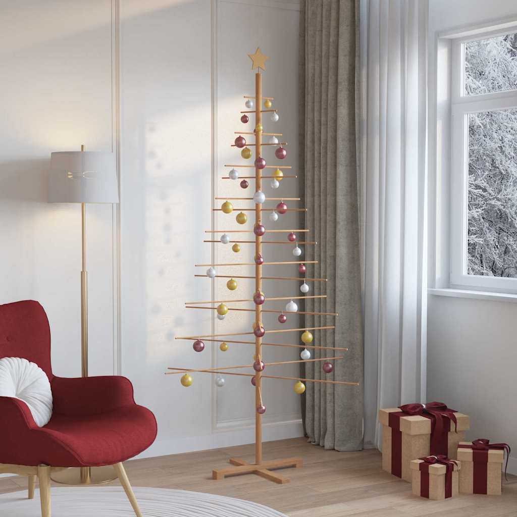 Houten kerstboom met standaard Bruin 210 cm Bamboe