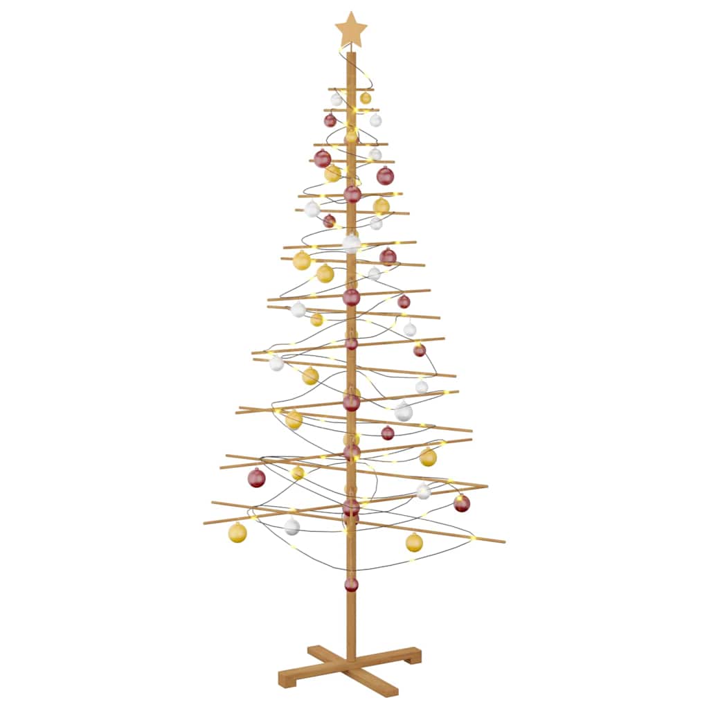Houten kerstboom met standaard Bruin 210 cm Bamboe