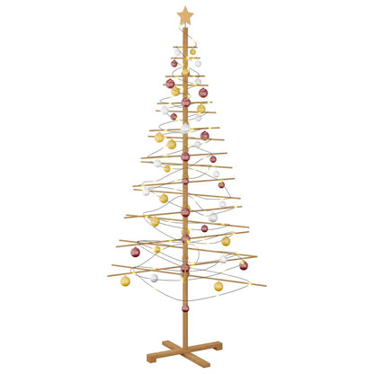 Houten kerstboom met standaard Bruin 210 cm Bamboe