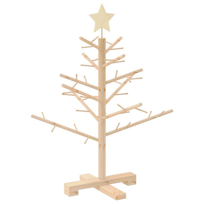 Houten kerstboom met standaard Naturel 75 cm Massief grenenhout
