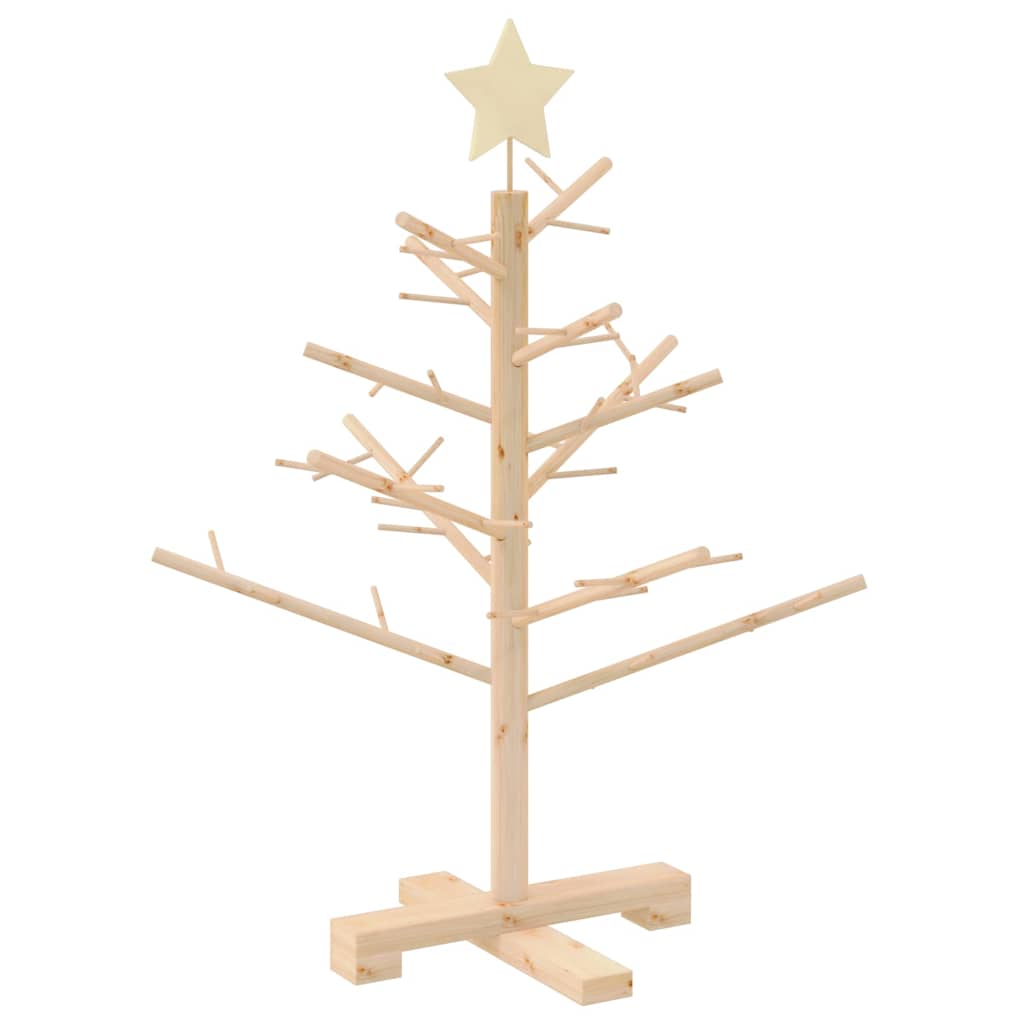 Houten kerstboom met standaard Naturel 75 cm Massief grenenhout