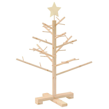 Houten kerstboom met standaard Naturel 75 cm Massief grenenhout