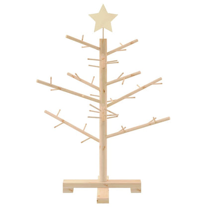 Houten kerstboom met standaard Naturel 75 cm Massief grenenhout