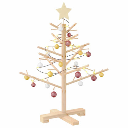 Houten kerstboom met standaard Naturel 75 cm Massief grenenhout
