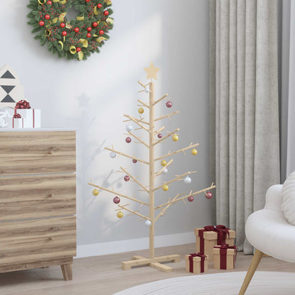 Houten kerstboom Naturel 125 cm Massief grenenhout