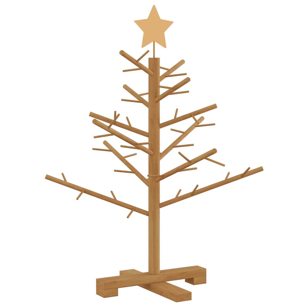 Houten kerstboom met standaard Bruin 75 cm Massief grenenhout