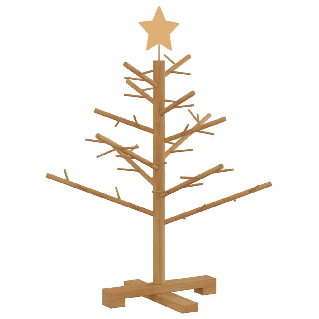 Houten kerstboom met standaard Bruin 75 cm Massief grenenhout