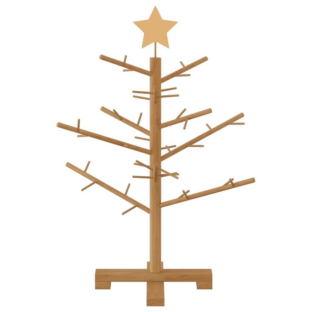 Houten kerstboom met standaard Bruin 75 cm Massief grenenhout