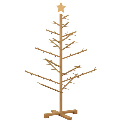 Houten kerstboom met standaard Bruin 125 cm Massief grenenhout