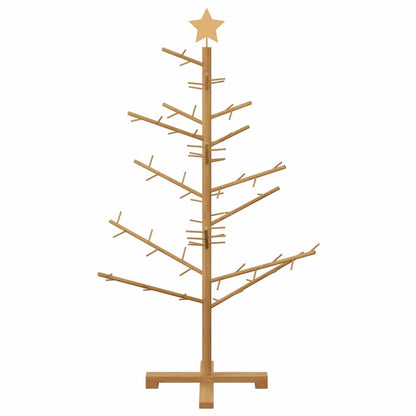 Houten kerstboom met standaard Bruin 125 cm Massief grenenhout