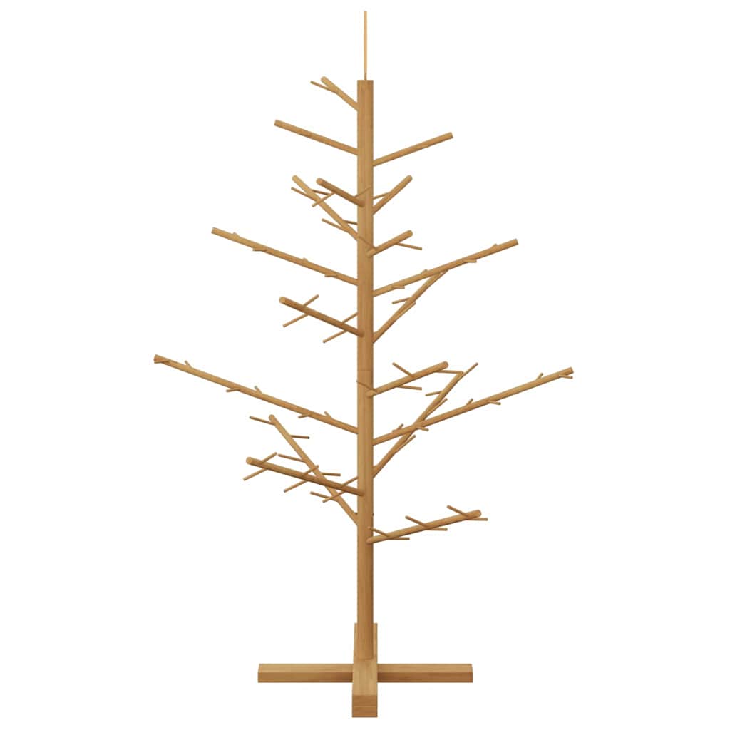 Houten kerstboom met standaard Bruin 125 cm Massief grenenhout
