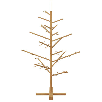 Houten kerstboom met standaard Bruin 125 cm Massief grenenhout