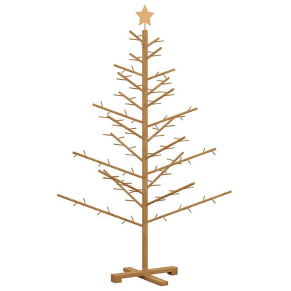 Houten kerstboom met standaard Bruin 150 cm Massief grenenhout