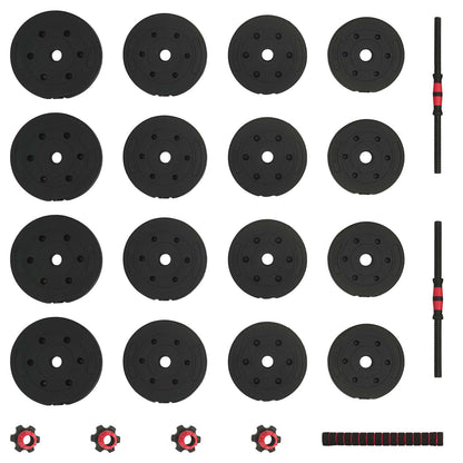 2-in-1 Halter Set Zwart en Rood 121 x 19,5 x 19,5 cm