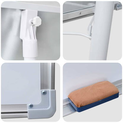 Magnetisch whiteboard Grijs en Wit 62 x 62.5 x 197 cm EPS