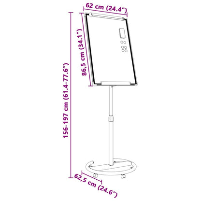 Magnetisch whiteboard Grijs en Wit 62 x 62.5 x 197 cm EPS