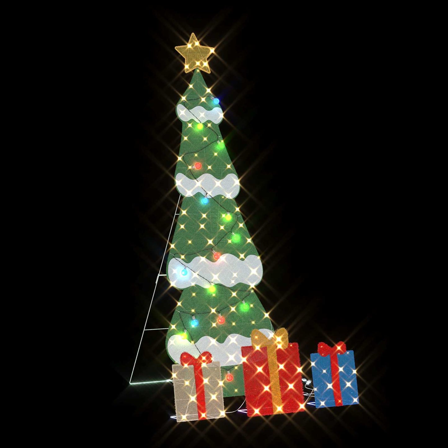 Verlichte Kerstboom met 3 Cadeau Dozen 2D Warm Wit 150 cm