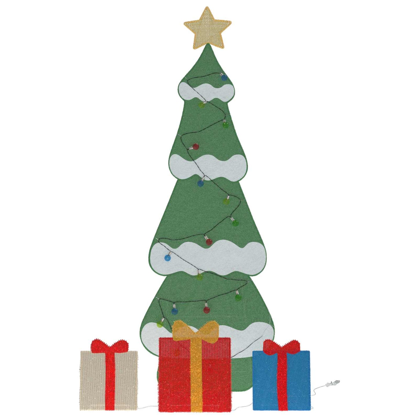 Verlichte Kerstboom met 3 Cadeau Dozen 2D Warm Wit 150 cm