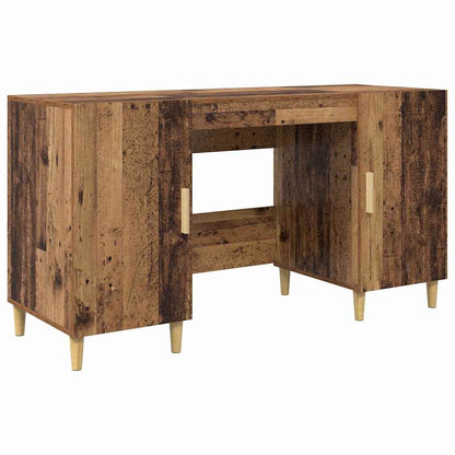 Bureau met plank Oud Hout 140 x 50 x 75 cm Bewerkt hout