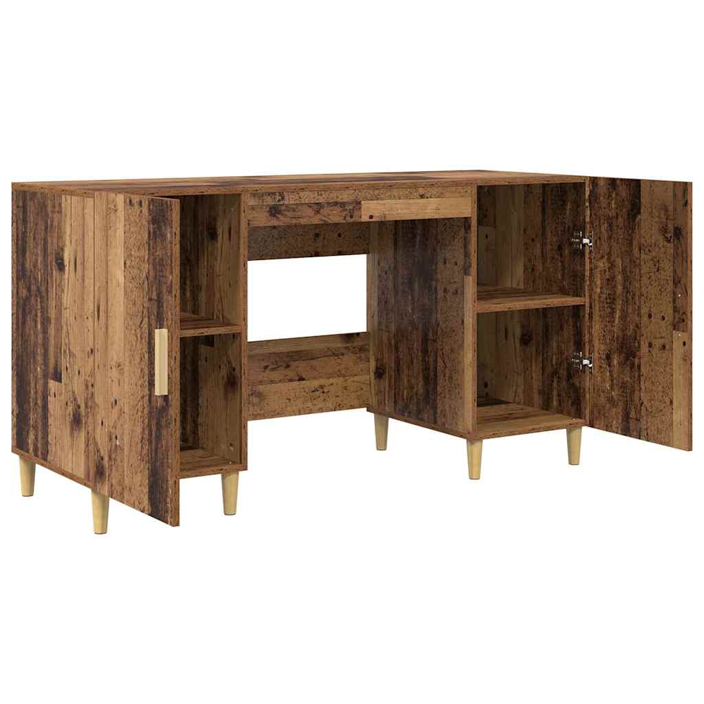 Bureau met plank Oud Hout 140 x 50 x 75 cm Bewerkt hout