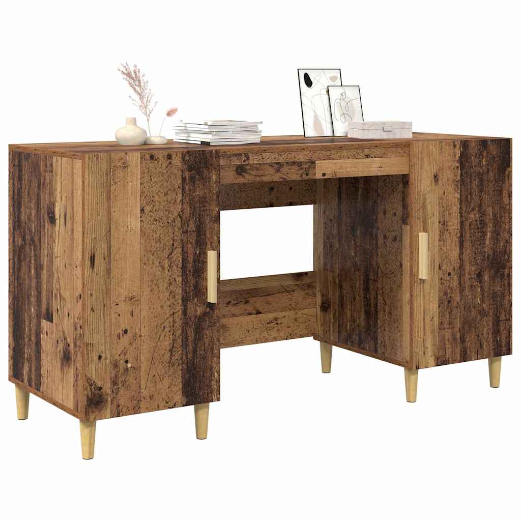 Bureau met plank Oud Hout 140 x 50 x 75 cm Bewerkt hout
