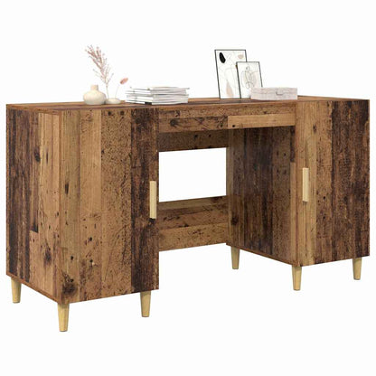 Bureau met plank Oud Hout 140 x 50 x 75 cm Bewerkt hout