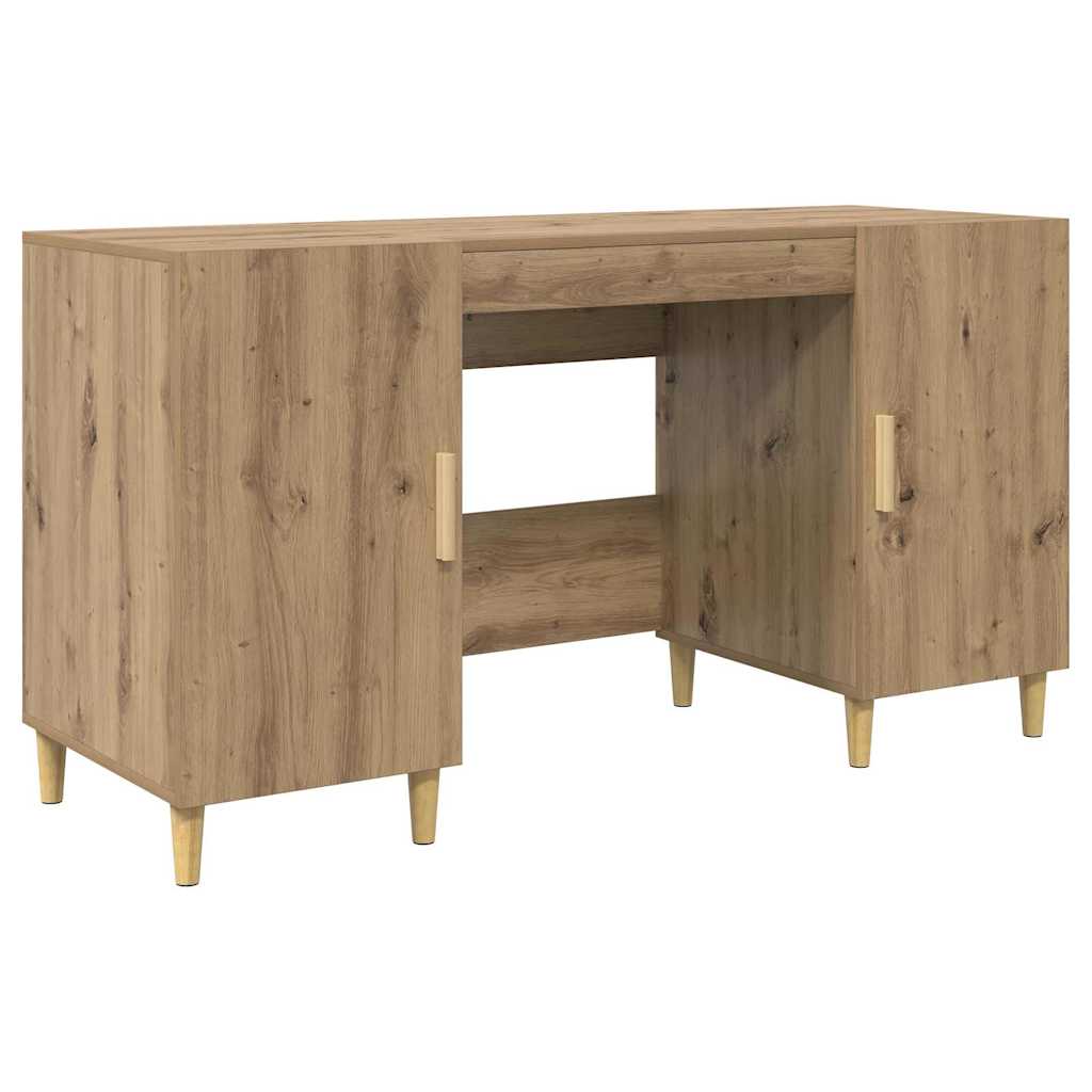 Bureau met plank Artisan Eiken 140 x 50 x 75 cm Bewerkt hout