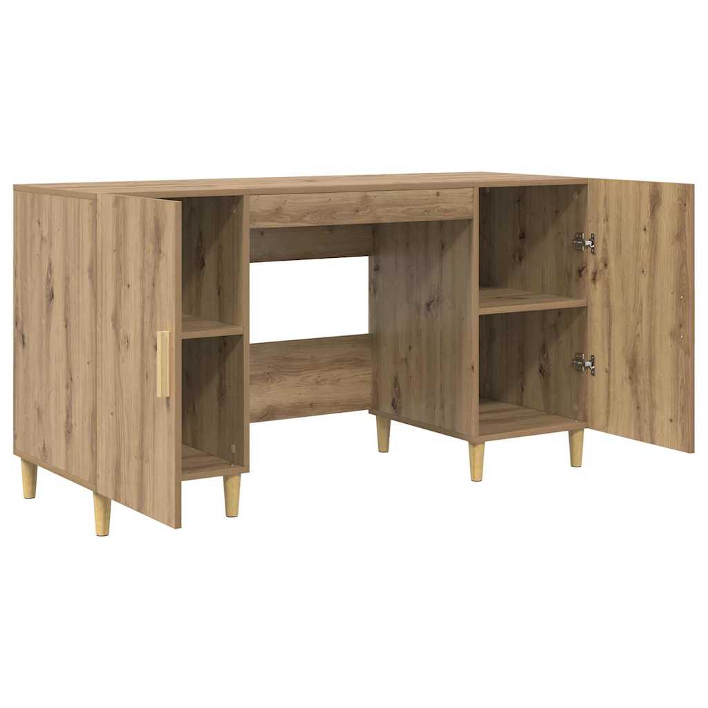 Bureau met plank Artisan Eiken 140 x 50 x 75 cm Bewerkt hout