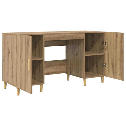 Bureau met plank Artisan Eiken 140 x 50 x 75 cm Bewerkt hout