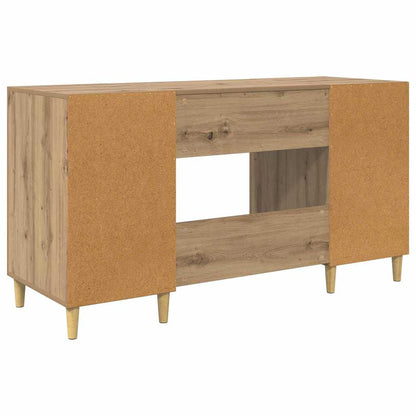 Bureau met plank Artisan Eiken 140 x 50 x 75 cm Bewerkt hout