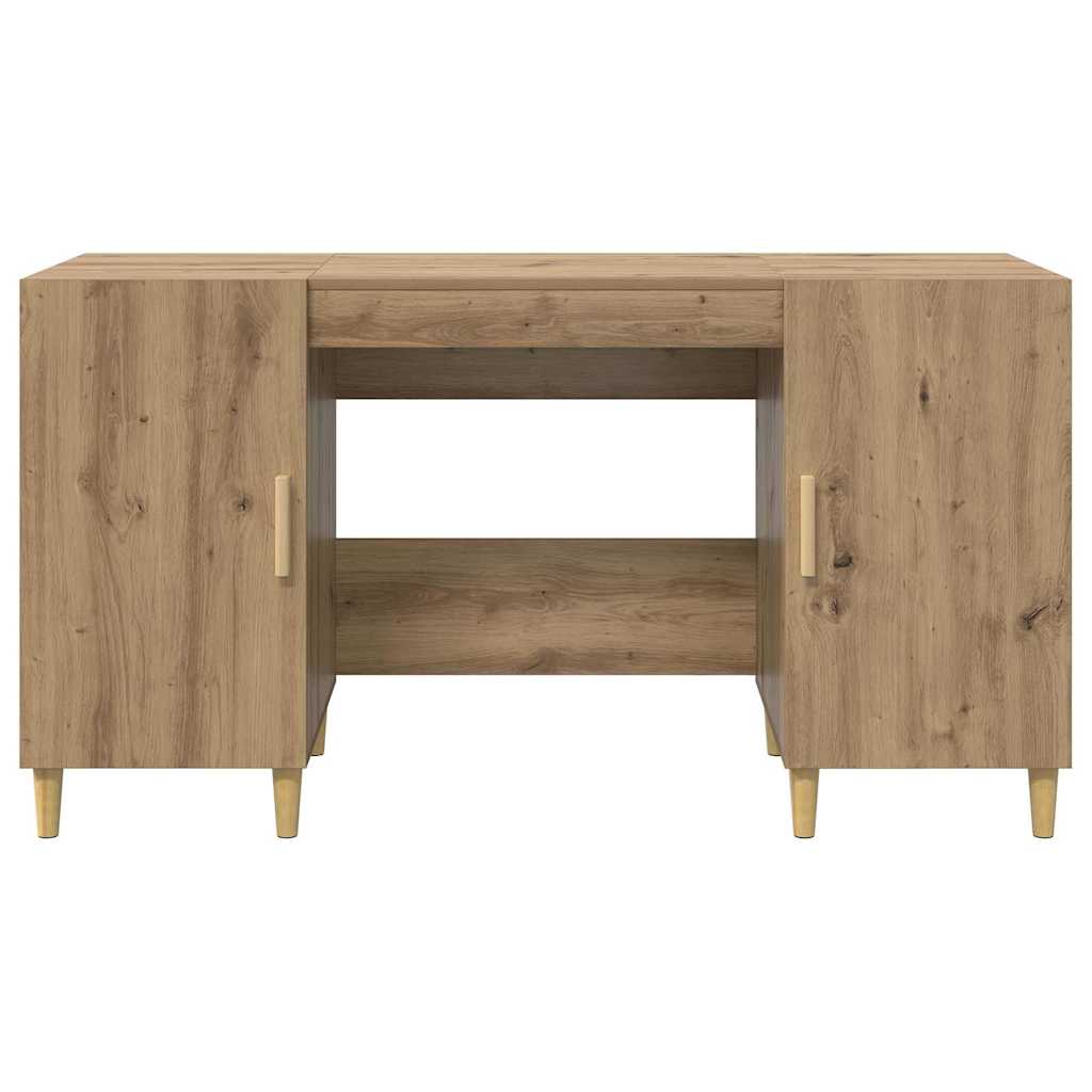 Bureau met plank Artisan Eiken 140 x 50 x 75 cm Bewerkt hout